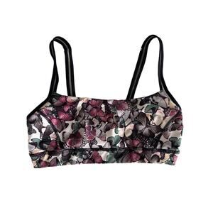 Lululemon Energy Sports Bra Butterfly Print Black Strap Womens Small or Medium